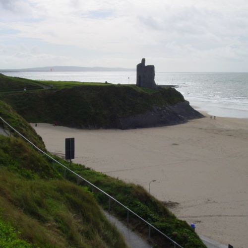 Ballybunion castle viewed from Ladies beach side.
