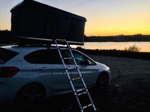 The Car Camper roof top tent by Mako56 pictured at sunset